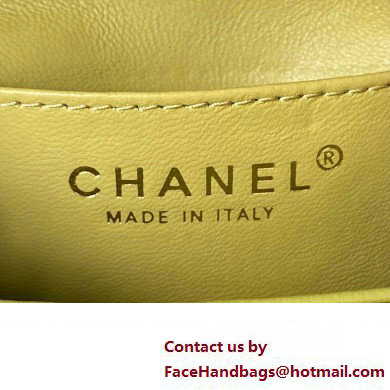 Chanel Lambskin  &  Wenge Wood Mini Flap Bag AS4165 Green 2023